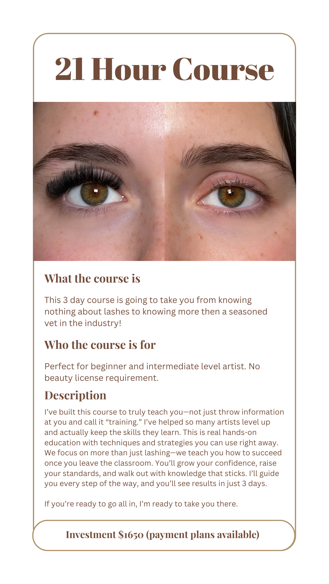 Beginner Lash Extension (Classic, Hybrid, Volume; 3 Day)